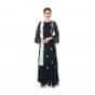 Navy blue straight palazzo suit adorn in cut dana and sequin embroidery