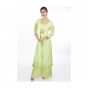 Pista Green Suit In Moroccan Motif Paired With Weaved Palazzo And Matching Chiffon Dupatta Online - Kalki Fashion