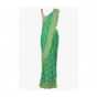 Shaded Green georgette saree with weaved work in stripes and floral butti only on Kalki