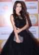 Tanya Sharma in Kalki rich black gown with handkerchief layers 
