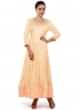 Peach Anarkali Suit Adorned In Gotta Patch Work Online - Kalki Fashion