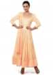 Peach Anarkali Suit Adorned In Gotta Patch Work Online - Kalki Fashion