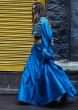 Ampora blue lehegna with fancy cape blouse only on Kalki