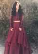 Charlie Chauhan in Kalki maroon double layer skirt with embroidered crop top blouse