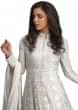 Snow White Anarkali Suit In Resham And Kundan Work All Over Online - Kalki Fashion