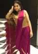 Purple saree gown with pre stitched pleats and cut dana embroidered bodice only on Kalki