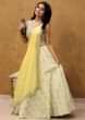 Vinny Arora in Kalki lime yellow suit with attach dupatta and embroidered bodice