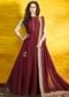 Maroon anarkali suit with resham and zari embroidery work only on Kalki