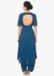 Admiral blue front short back long kurti with a fancy dhoti pant only on Kalki-Blue