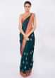 Admiral blue silk saree with embroidered butti only on kalki