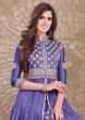 Ampora blue anarkali suit in embroidered bodice mathced with skirt