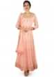 Anarkali suit in blush pink with resham and gotta patch work only on Kalki