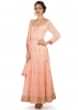 Anarkali suit in blush pink with resham and gotta patch work only on Kalki