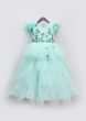 Kalki Girls Aqua green gown with layers and sequins embroidery by fayon kids