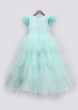 Kalki Girls Aqua green gown with layers and sequins embroidery by fayon kids