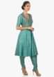 Arctic blue kurti with over lapping pants only on Kalki