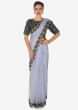 Ash Blue Saree In Organza With Sequin And Cut Dana Work Design Online - Kalki Fashion