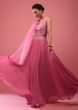 Azalea Pink Lehenga In Georgette With Fully Embroidered Blouse And Organza Dupatta