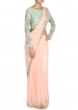 Breezy pink saree gown in pre stitched pallav only on Kalki