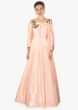 Baby pink anarkali  suit adorn in cut dana and sequin embroidery only on Kalki