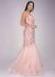 Baby pink embroidered net gown in mermaid cut only on Kalki