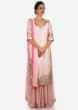 Baby Pink Palazzo Suit Embellished In Gotta Patti And Cut Dana Embroidery Work Online - Kalki Fashion