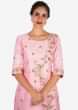 Baby pink palazzo suit embellished in zardosi and french knot embroidery work only on Kalki