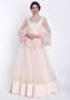 Beach pink gown with embroidered cape net only on Kalki