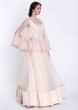 Beach pink gown with embroidered cape net only on Kalki