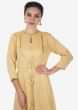 Beige A Line Dress With Attached Jacket In Gotta Lace Online - Kalki Fashion