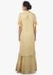 Beige Palazzo Suit In Cotton Embellished In Zardosi And Moti With A Chiffon Dupatta Online - Kalki Fashion