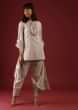 Beige Dhoti Suit In Cotton With Gotta Patti Embroidered Yoke And Bell Sleeves  