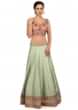 Mint lehenga with baby pink hand embroidered blouse only on Kalki