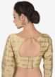 Beige Blouse In Silk With Copper Color Weave In Stripes Motif Online - Kalki Fashion