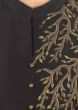 Black cotton tunic in zari and resham embroidered bodice