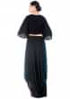 Black Croptop & Sapphire Blue Draped Skirt Online - Kalki Fashion
