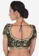 Black Brocade Blouse Features With Gold Lace Online - Kalki Fashion