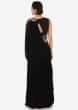 Black Gown In Lycra Net Enhanced In Cut Dana And Cowl Drape Online - Kalki Fashion