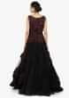 Black gown in net beautified with resham and 3D flowers only on Kalki
