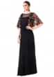 Black Gown With Hand Embroidered Cape Style Online - Kalki Fashion