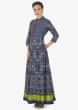 Blue dress motif printed dress only on Kalki