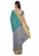 Blue Banarasi Saree In Two Toned Silk With Matching Blouse Piece Online - Kalki Fashion