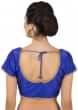 Blue Blouse In Silk With Gold Lace Piping Online - Kalki Fashion