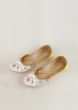 Blush Pink Juttis With Floral Print That Is Highlighted Using French Knot, Zari And Sequins Embroidery By Vareli Bafna