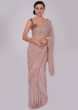 Blush pink hand sequins embroidered saree with spring work border 