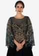 Bottle Green Gown In Velvet Designed In Heavy Zardosi Embroidery Work Online - Kalki Fashion
