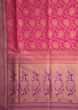 Bright pink saree in chanderi silk with jaal motif and contrast pallav