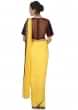 Bright Yellow Saree With Prestitched Pallu And Brown Embroidered Blouse Online - Kalki Fashion