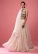 Bright White Lehenga In Georgette With Fully Embroidered Blouse And Organza Dupatta