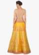 Cabary yellow lehenga in brocade silk with gotta patch embroider only on Kalki